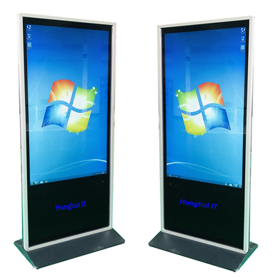 Totem Floor Stand Lcd شاشة تفاعلية تعمل باللمس شاشة عرض رقمية لافتات 55 75 بوصة